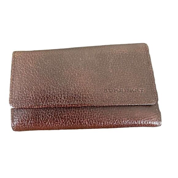Burberry Brown Leather 5 Hooks Key Holder Coin Wallet Case Authenticated W/ COA - Picture 1 of 13